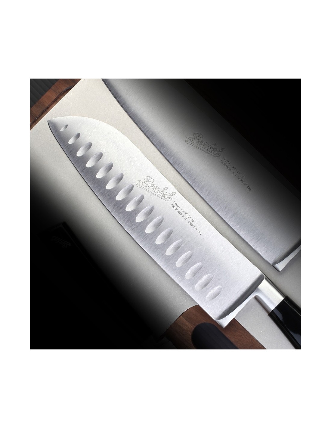 Berkel - Coltello Santoku Alveolato Berkel Nero - Coltelleria Lorenzi Milano